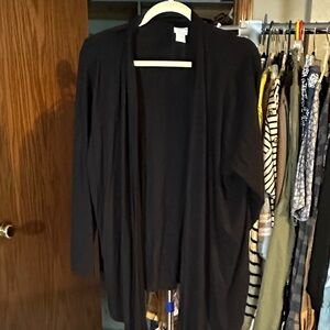 Chico's Black Open Front Cardigan